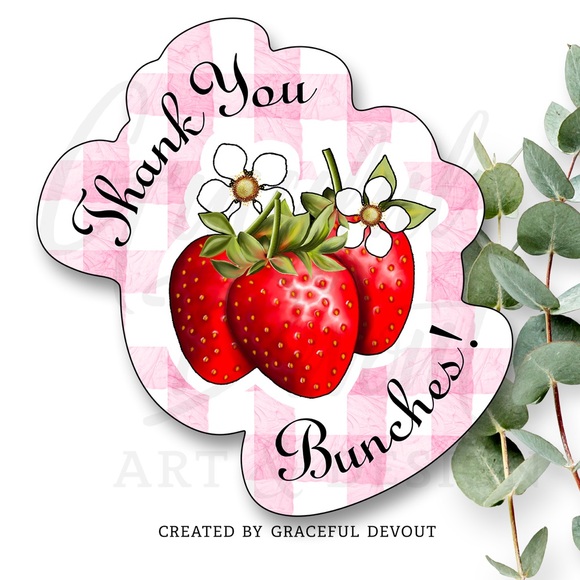Graceful Devout Other - Thank You Bunches! 2" (inches) Stickers, [GD208-96]